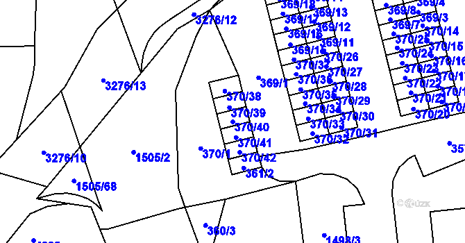 Parcela st. 370/40 v KÚ Doksy u Máchova jezera, Katastrální mapa