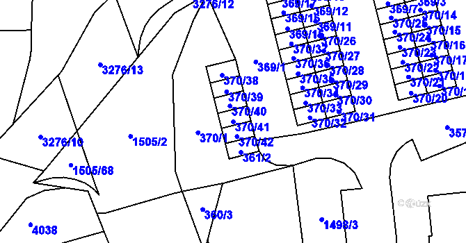 Parcela st. 370/41 v KÚ Doksy u Máchova jezera, Katastrální mapa