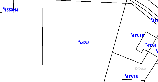 Parcela st. 417/2 v KÚ Doksy u Máchova jezera, Katastrální mapa