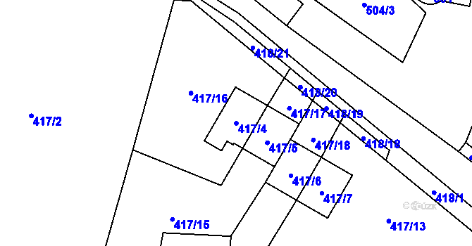 Parcela st. 417/4 v KÚ Doksy u Máchova jezera, Katastrální mapa