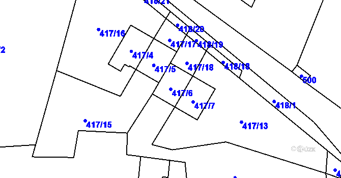 Parcela st. 417/6 v KÚ Doksy u Máchova jezera, Katastrální mapa