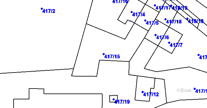 Parcela st. 417/15 v KÚ Doksy u Máchova jezera, Katastrální mapa