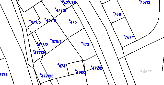 Parcela st. 473 v KÚ Doksy u Máchova jezera, Katastrální mapa