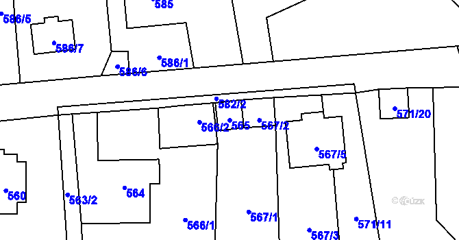 Parcela st. 565 v KÚ Doksy u Máchova jezera, Katastrální mapa