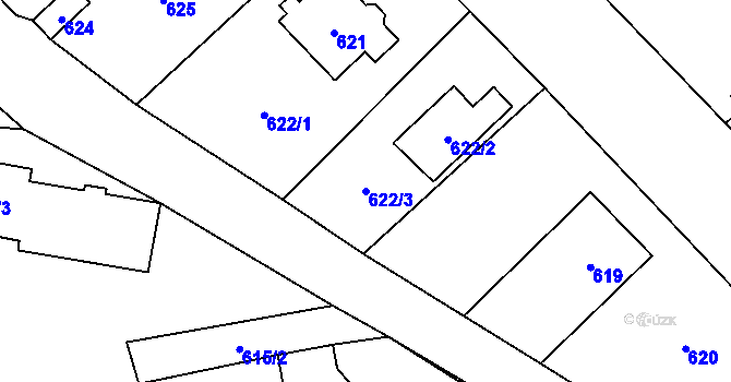 Parcela st. 622/3 v KÚ Doksy u Máchova jezera, Katastrální mapa