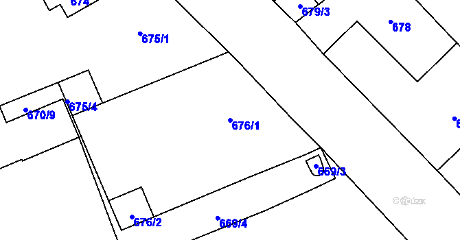 Parcela st. 676/1 v KÚ Doksy u Máchova jezera, Katastrální mapa