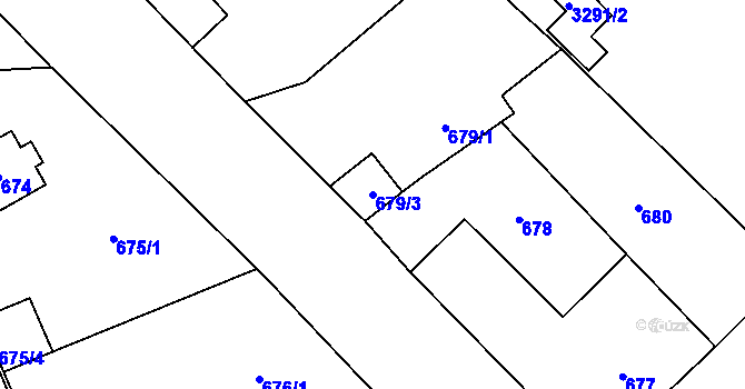 Parcela st. 679/3 v KÚ Doksy u Máchova jezera, Katastrální mapa