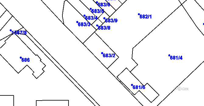 Parcela st. 683/2 v KÚ Doksy u Máchova jezera, Katastrální mapa