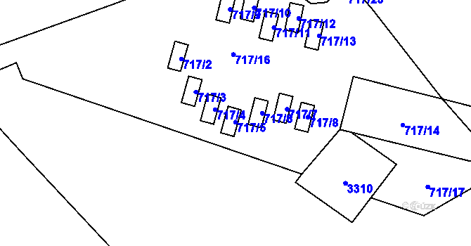 Parcela st. 717/5 v KÚ Doksy u Máchova jezera, Katastrální mapa