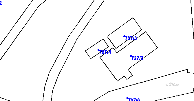 Parcela st. 727/4 v KÚ Doksy u Máchova jezera, Katastrální mapa