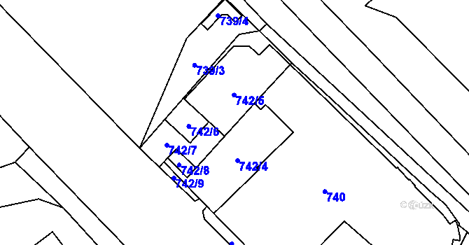 Parcela st. 742 v KÚ Doksy u Máchova jezera, Katastrální mapa