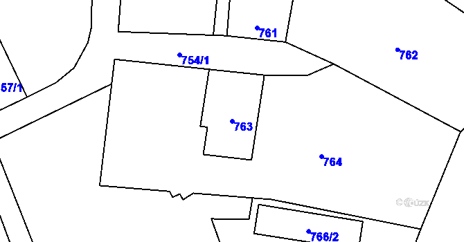 Parcela st. 763 v KÚ Doksy u Máchova jezera, Katastrální mapa