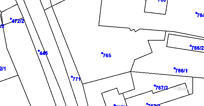Parcela st. 765 v KÚ Doksy u Máchova jezera, Katastrální mapa