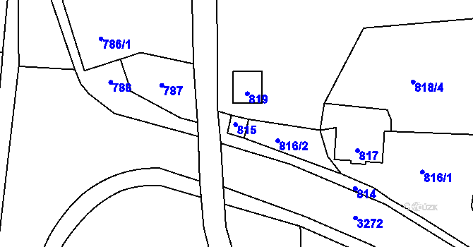 Parcela st. 815 v KÚ Doksy u Máchova jezera, Katastrální mapa