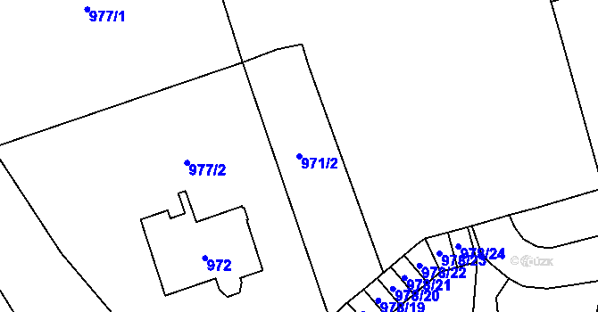 Parcela st. 971/2 v KÚ Doksy u Máchova jezera, Katastrální mapa