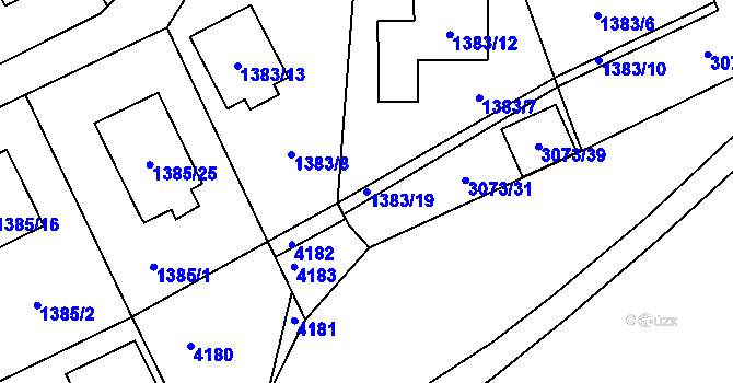 Parcela st. 1383/19 v KÚ Doksy u Máchova jezera, Katastrální mapa
