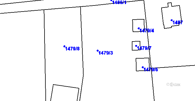 Parcela st. 1479/3 v KÚ Doksy u Máchova jezera, Katastrální mapa