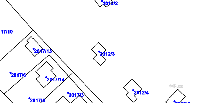 Parcela st. 2012/3 v KÚ Doksy u Máchova jezera, Katastrální mapa