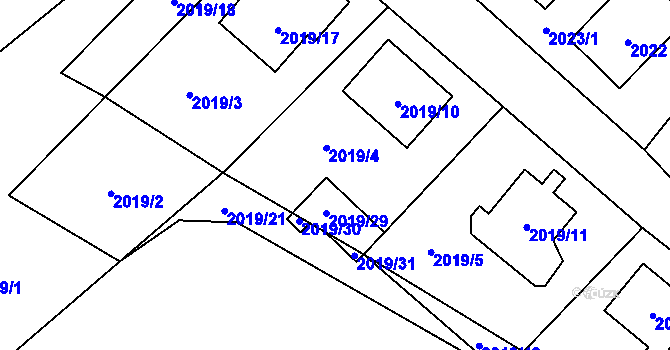 Parcela st. 2019/4 v KÚ Doksy u Máchova jezera, Katastrální mapa