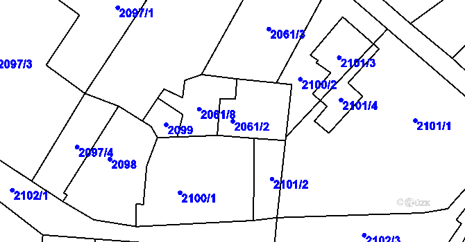 Parcela st. 2061/2 v KÚ Doksy u Máchova jezera, Katastrální mapa