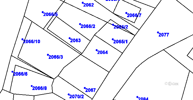 Parcela st. 2064 v KÚ Doksy u Máchova jezera, Katastrální mapa