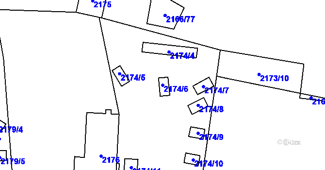 Parcela st. 2174/6 v KÚ Doksy u Máchova jezera, Katastrální mapa