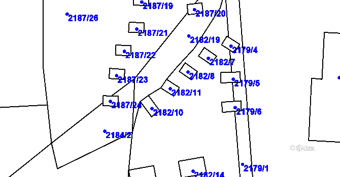 Parcela st. 2182/11 v KÚ Doksy u Máchova jezera, Katastrální mapa