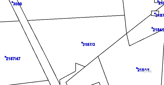 Parcela st. 2187/3 v KÚ Doksy u Máchova jezera, Katastrální mapa