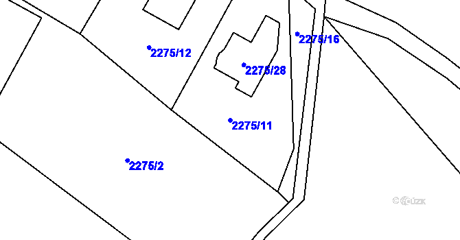 Parcela st. 2275/11 v KÚ Doksy u Máchova jezera, Katastrální mapa