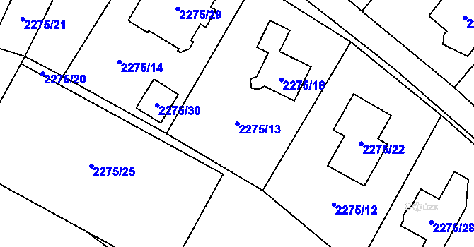 Parcela st. 2275/13 v KÚ Doksy u Máchova jezera, Katastrální mapa