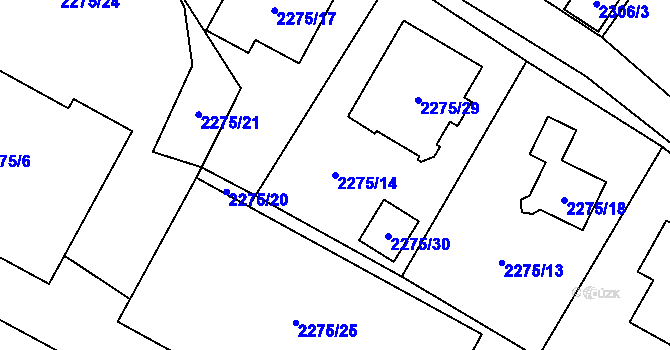Parcela st. 2275/14 v KÚ Doksy u Máchova jezera, Katastrální mapa