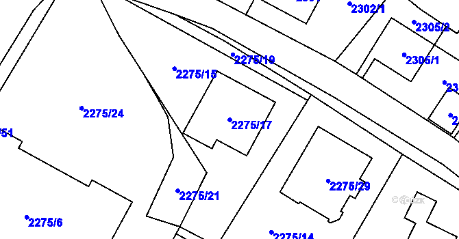 Parcela st. 2275/17 v KÚ Doksy u Máchova jezera, Katastrální mapa