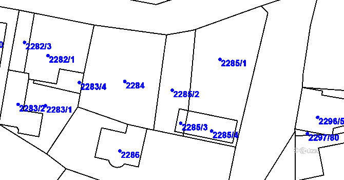Parcela st. 2285/2 v KÚ Doksy u Máchova jezera, Katastrální mapa