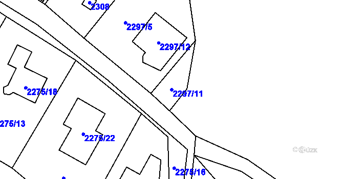 Parcela st. 2297/11 v KÚ Doksy u Máchova jezera, Katastrální mapa