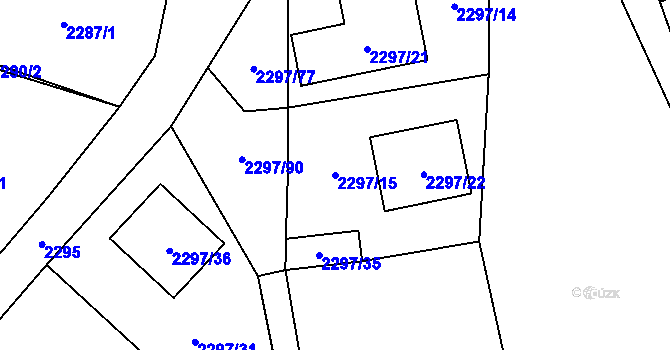 Parcela st. 2297/15 v KÚ Doksy u Máchova jezera, Katastrální mapa