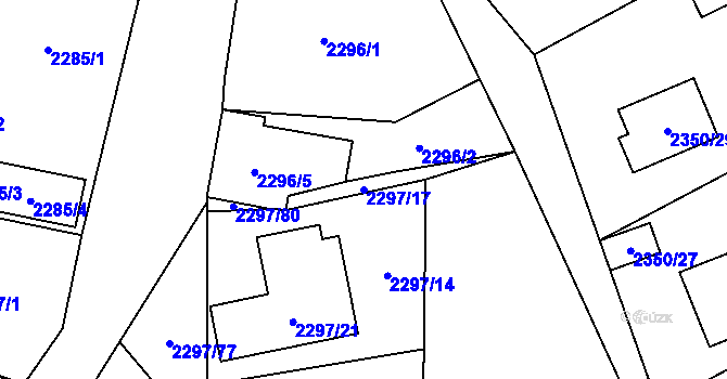 Parcela st. 2297/17 v KÚ Doksy u Máchova jezera, Katastrální mapa