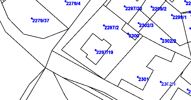 Parcela st. 2297/19 v KÚ Doksy u Máchova jezera, Katastrální mapa
