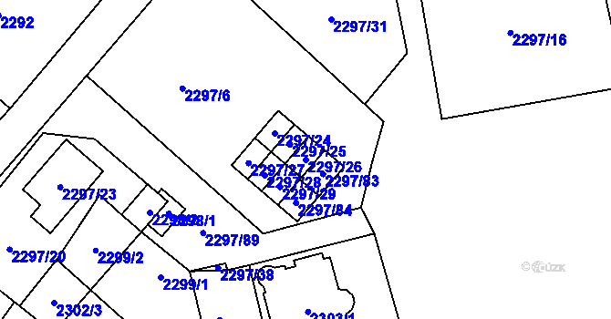 Parcela st. 2297/26 v KÚ Doksy u Máchova jezera, Katastrální mapa