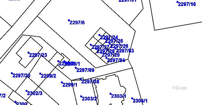 Parcela st. 2297/29 v KÚ Doksy u Máchova jezera, Katastrální mapa