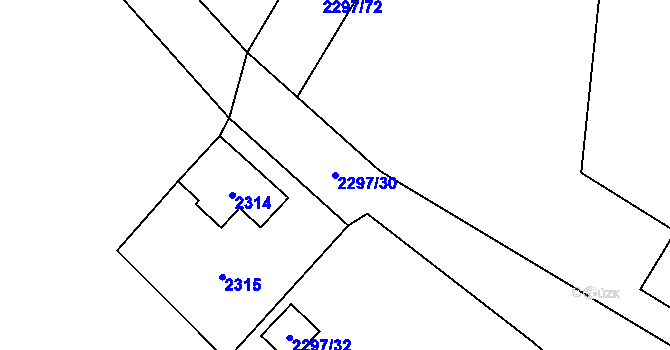 Parcela st. 2297/30 v KÚ Doksy u Máchova jezera, Katastrální mapa