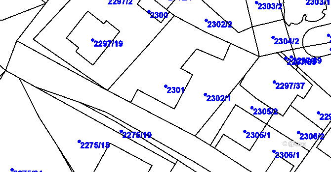 Parcela st. 2301 v KÚ Doksy u Máchova jezera, Katastrální mapa