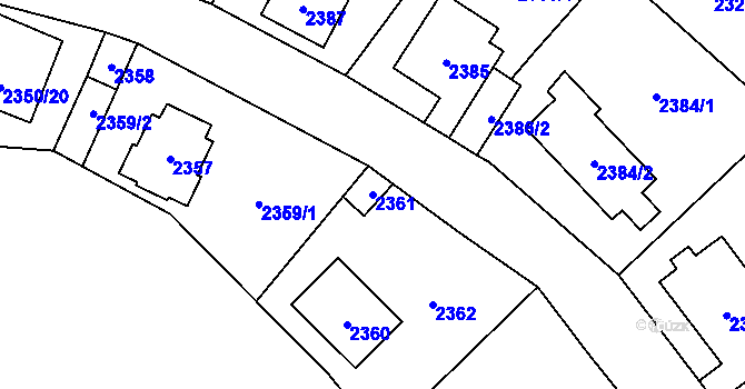 Parcela st. 2361 v KÚ Doksy u Máchova jezera, Katastrální mapa
