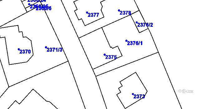 Parcela st. 2375 v KÚ Doksy u Máchova jezera, Katastrální mapa