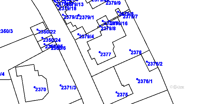 Parcela st. 2377 v KÚ Doksy u Máchova jezera, Katastrální mapa