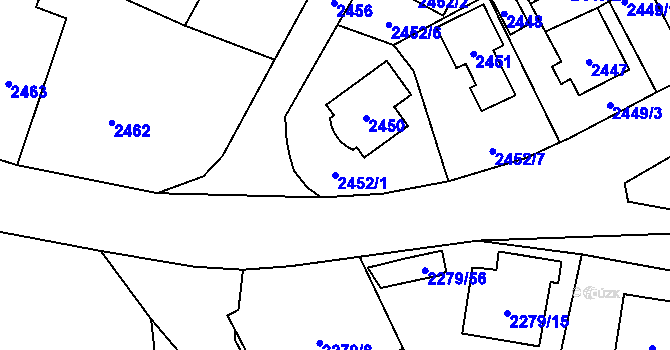 Parcela st. 2452/1 v KÚ Doksy u Máchova jezera, Katastrální mapa