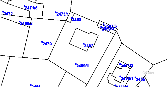 Parcela st. 2457 v KÚ Doksy u Máchova jezera, Katastrální mapa
