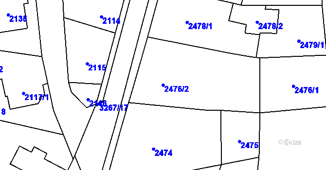 Parcela st. 2476/2 v KÚ Doksy u Máchova jezera, Katastrální mapa