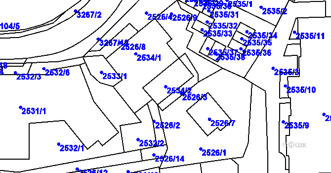Parcela st. 2534/2 v KÚ Doksy u Máchova jezera, Katastrální mapa
