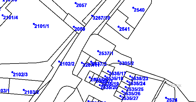 Parcela st. 2537/1 v KÚ Doksy u Máchova jezera, Katastrální mapa