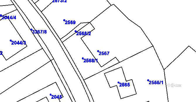 Parcela st. 2567 v KÚ Doksy u Máchova jezera, Katastrální mapa